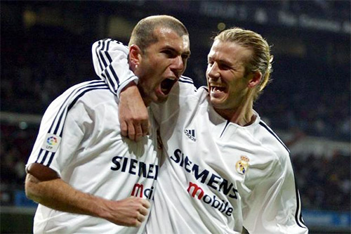 Bức ảnh được Beckham đăng trên Twitter để chúc mừng Zidane.